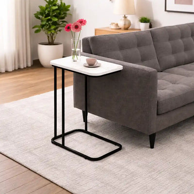Minimalist Stylish Artistic Designer Side Table with Black Metal Finish
