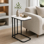 Minimalist Stylish Artistic Designer Side Table with Black Metal Finish