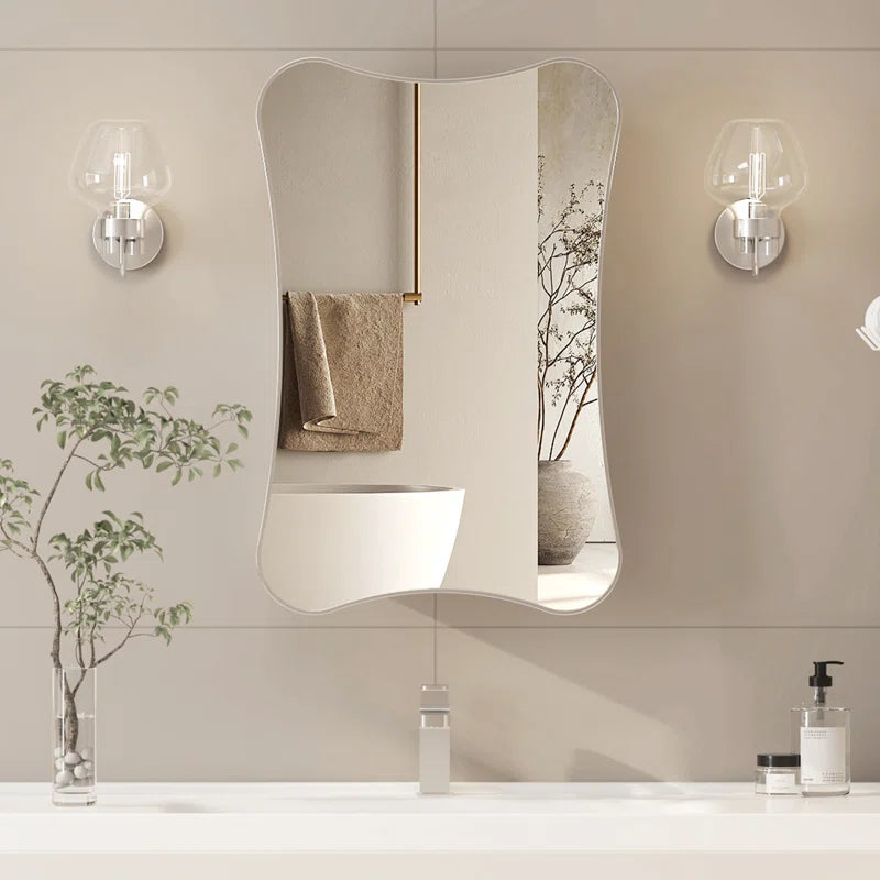 Minimalist Vanity Mirror with Artistic Flowing Edges