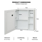 Minimalist Wall Cabinet with Backlit Mirror and Shelf Space