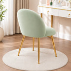 Mint Green Upholstered Accent Chair with Heart Cushion & Golden Legs