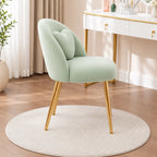 Mint Green Upholstered Accent Chair with Heart Cushion & Golden Legs