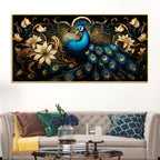 miraculous-royal-peacock-resting-in-a-garden-of-golden-blooms-canvas-wall-painting