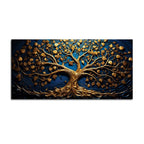 Modern 3D Textured Golden Tree Canvas Wall Painting for Home Decor