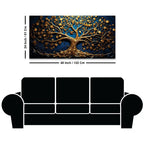 Modern 3D Textured Golden Tree Canvas Wall Painting for Home Decor
