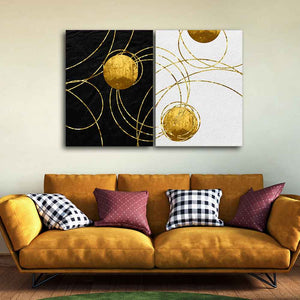 Modern Abstract Art Canvas Wall Painting of Two Pieces