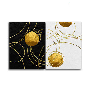 Modern Abstract Art Canvas Wall Painting of Two Pieces