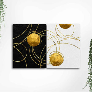 Modern Abstract Art Canvas Wall Painting of Two Pieces