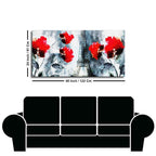 Modern Abstract Art Eiffel Tower and Flowers Wall Painting