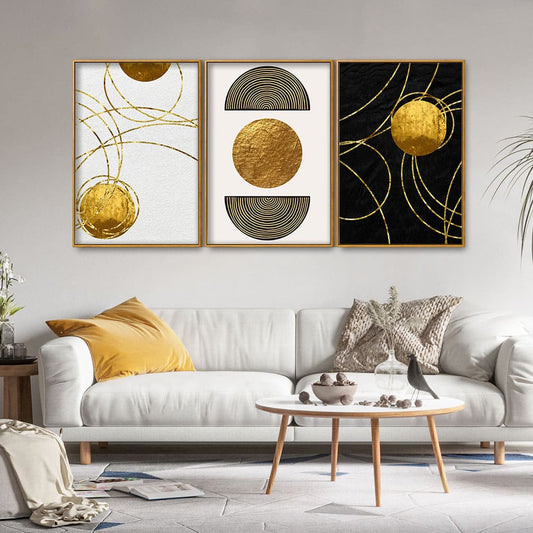 Modern Abstract Art Floating Canvas Wall Painting Set of Three