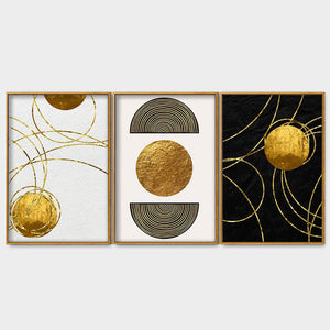 Modern Abstract Art Floating Canvas Wall Painting Set of Three