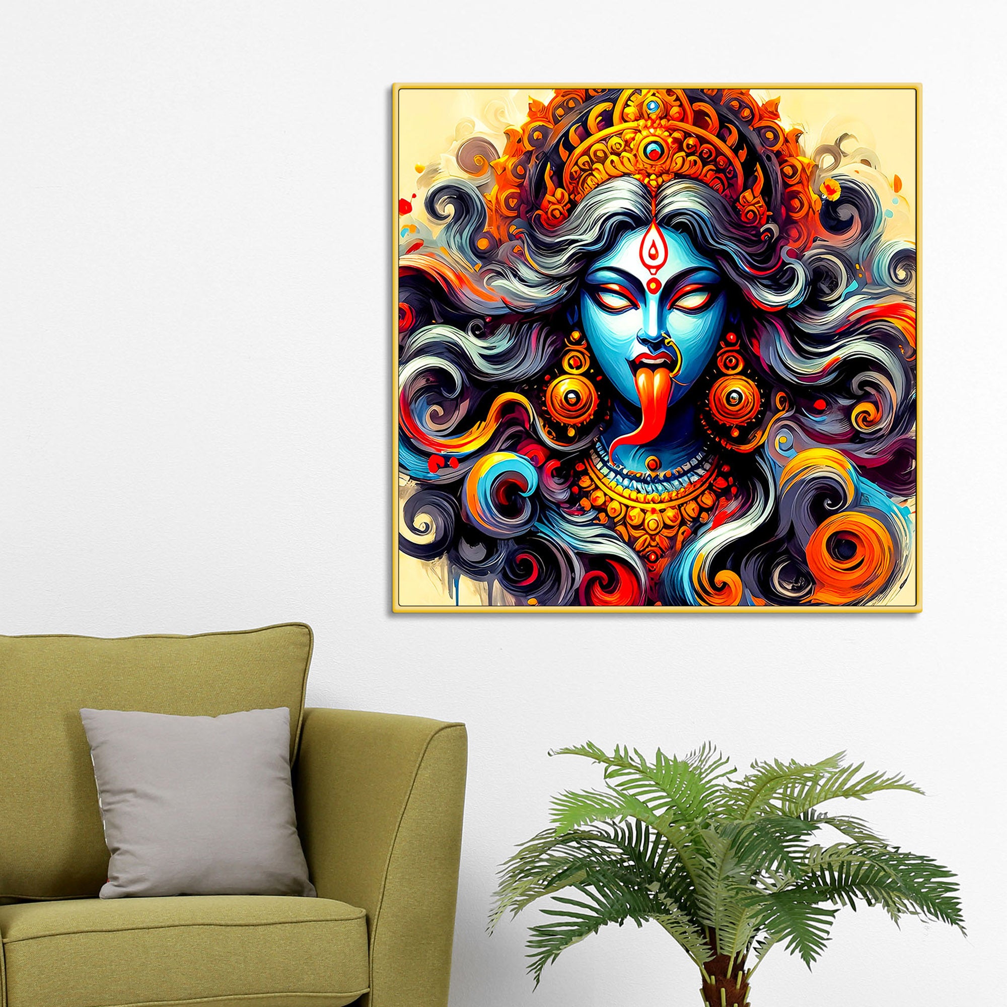 Modern Abstract Art Kali Maa Religious Wall Painting