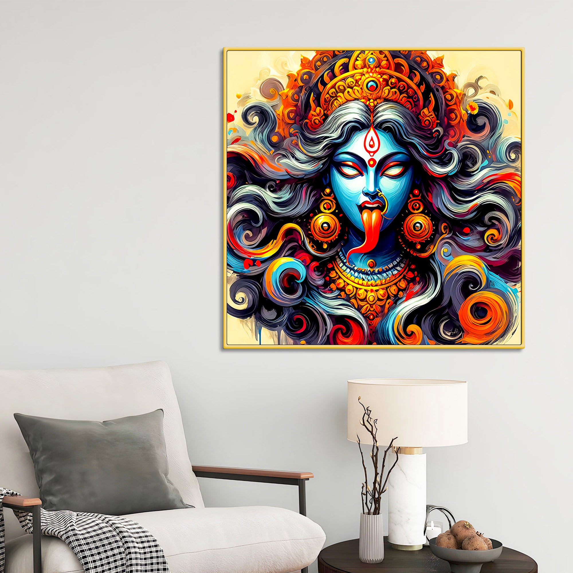 Modern Abstract Art Kali Maa Religious Wall Painting