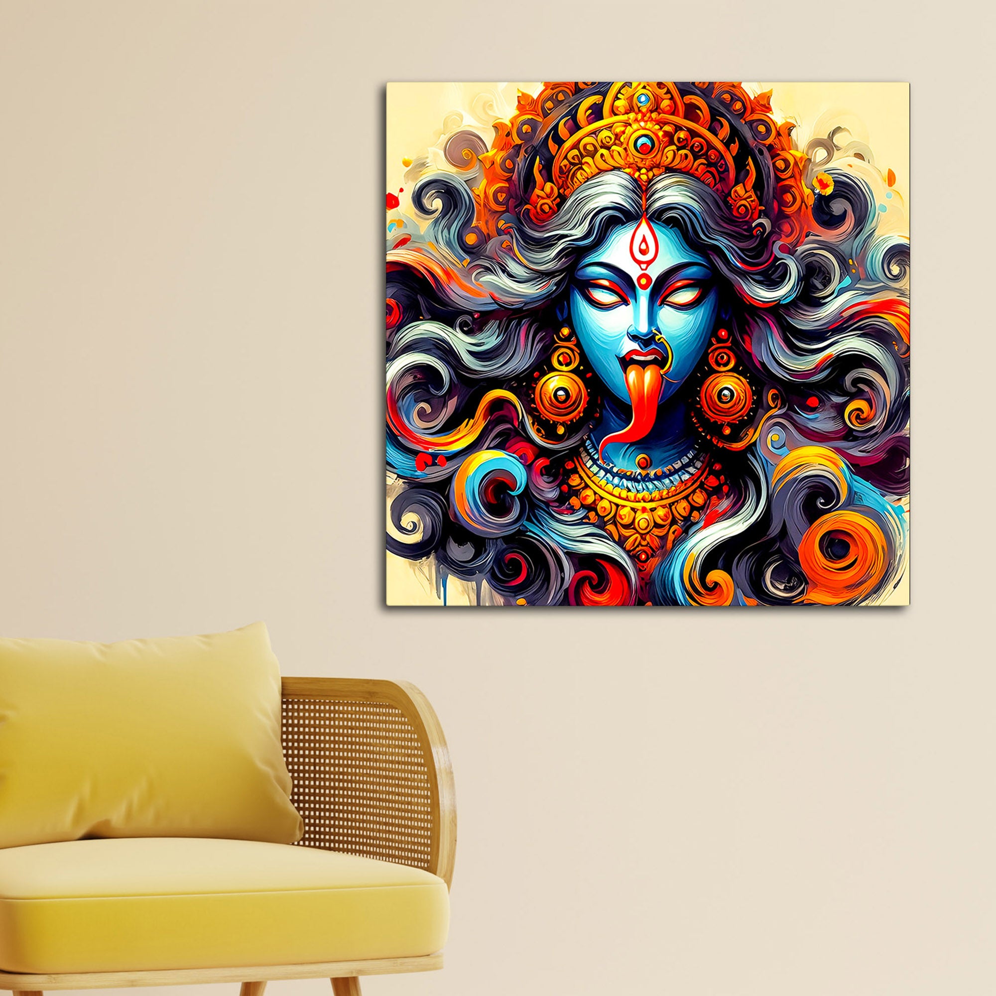 Modern Abstract Art Kali Maa Religious Wall Painting