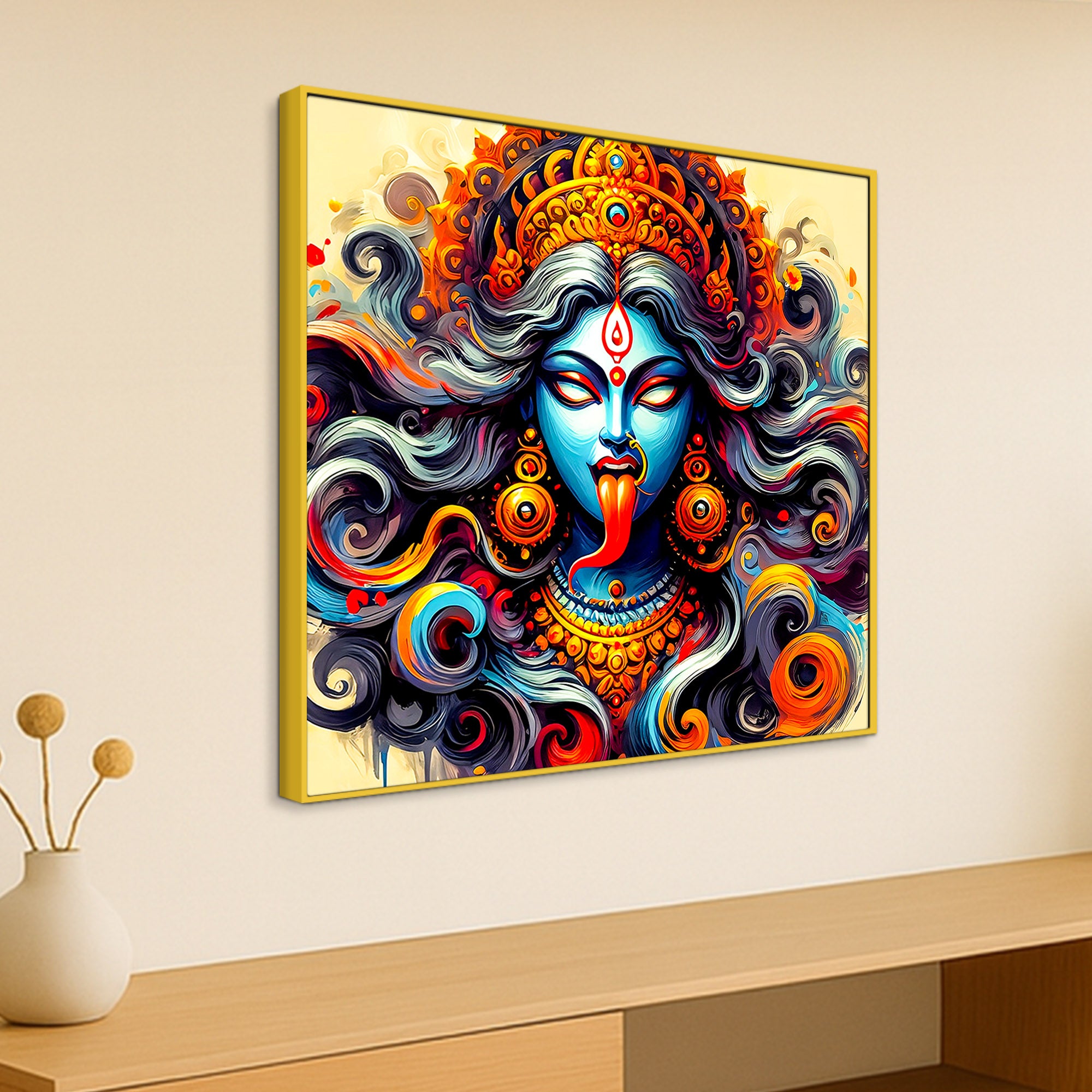 Modern Abstract Art Kali Maa Religious Wall Painting