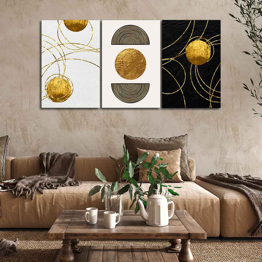 Modern Abstract Art Wall Painting of 3 Pieces