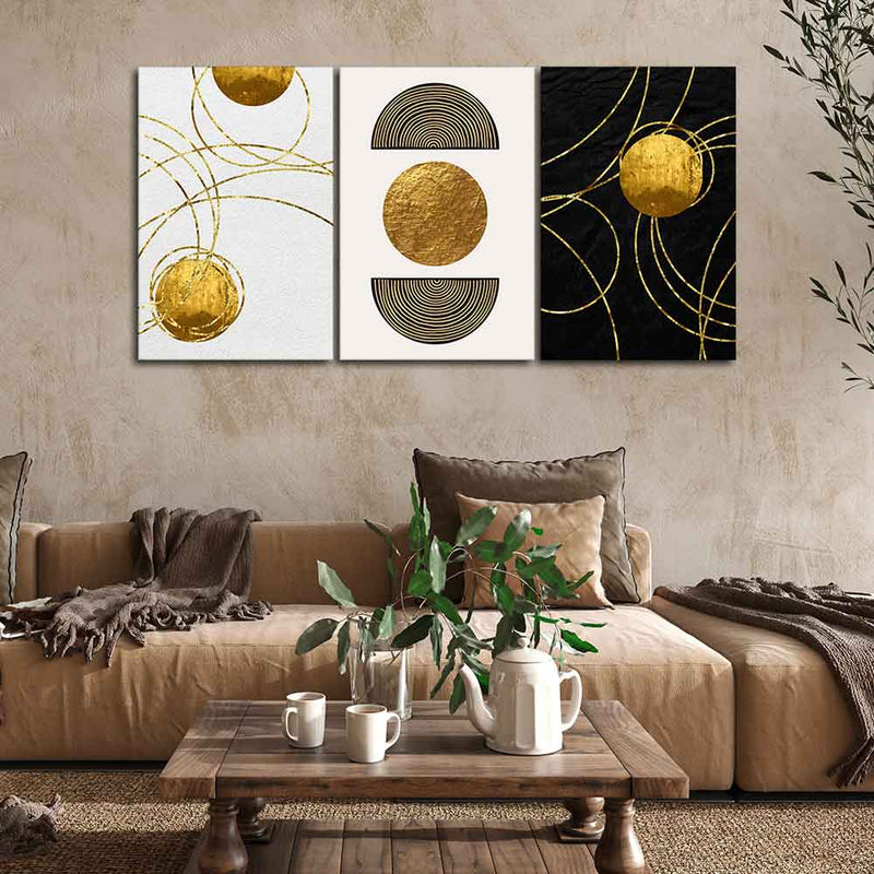 Modern Abstract Art Wall Painting of 3 Pieces