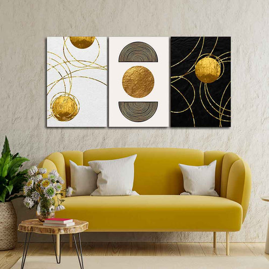 Modern Abstract Art Wall Painting of 3 Pieces