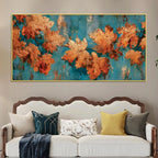 Modern Abstract Autumn Leaves Canvas Wall Painting for Home