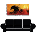Modern Abstract Black Horse Canvas Painting