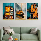 Modern Abstract Canvas Wall Painting Set of Three