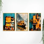 Modern Abstract Canvas Wall Painting Set of Three