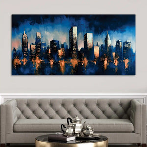 Modern Abstract City Canvas Painting for Home Décor