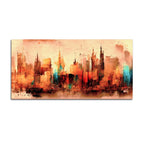 Modern Abstract City Skyline Canvas Painting for Stylish Interiors
