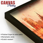 Modern Abstract City Skyline Canvas Painting for Stylish Interiors