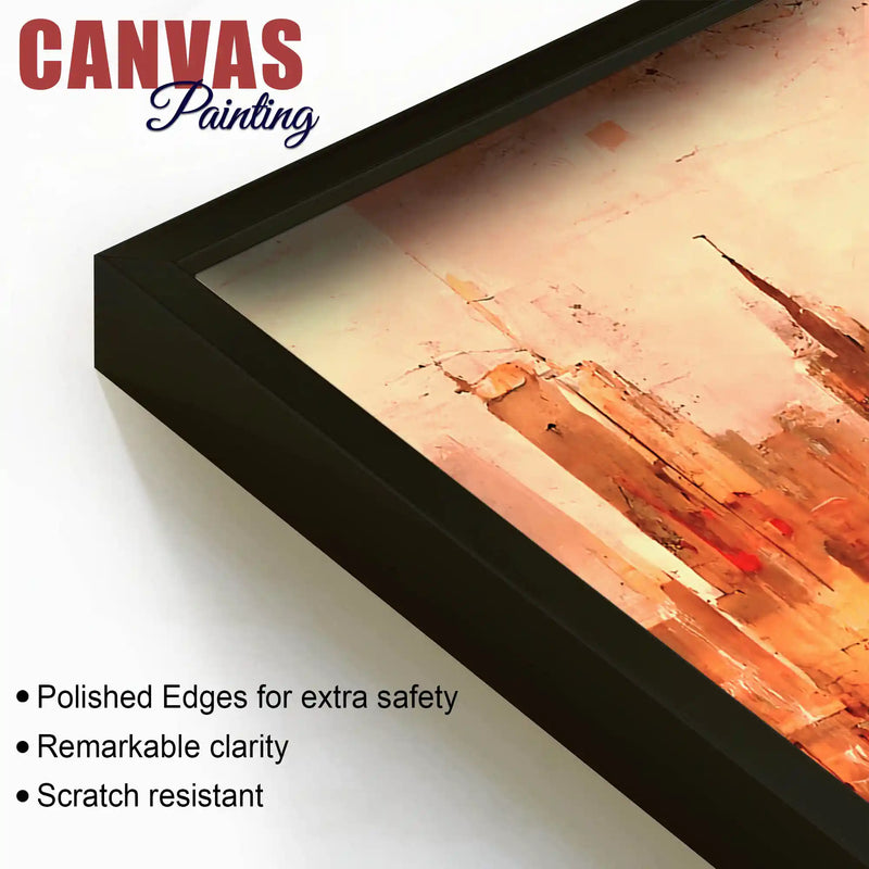 Modern Abstract City Skyline Canvas Painting for Stylish Interiors
