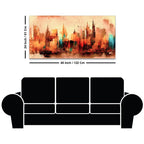 Modern Abstract City Skyline Canvas Painting for Stylish Interiors