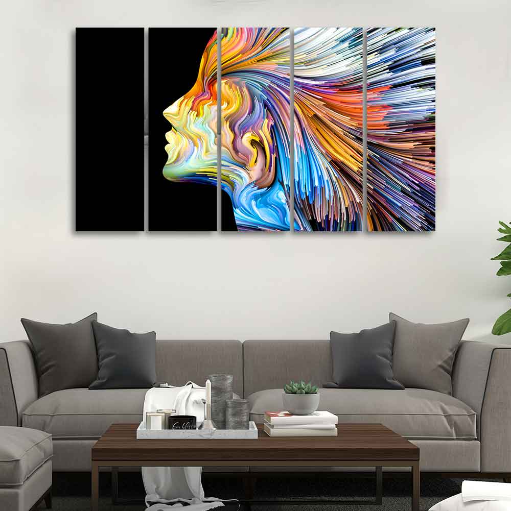 Modern Abstract Colorful Art Wall Painting Set of Five