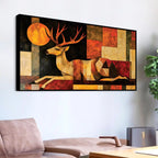 Modern Abstract Deer Canvas Painting for Living Room Wall Decor