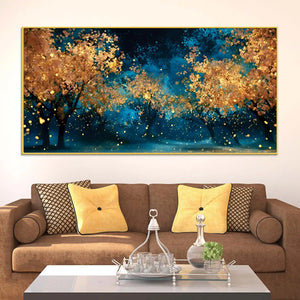 Modern Abstract Forest Canvas Painting for Living Room