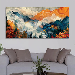 Modern Abstract Forest Canvas Wall Art Painting