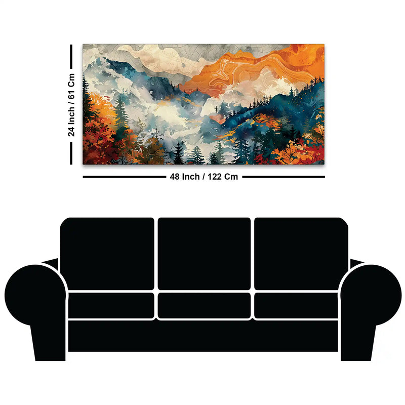 Modern Abstract Forest Canvas Wall Art Painting
