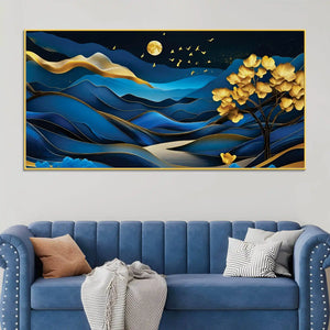 Modern Abstract Mountain Canvas Painting for Living Room Décor