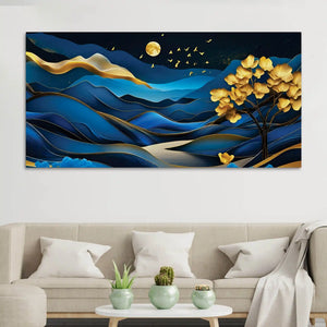 Modern Abstract Mountain Canvas Painting for Living Room Décor