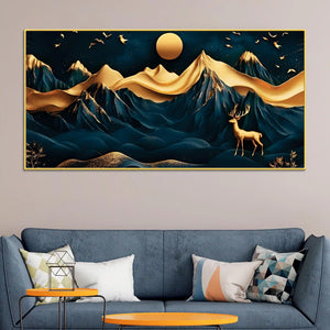 Modern Abstract Mountain Canvas Painting for Luxury Decor