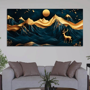 Modern Abstract Mountain Canvas Painting for Luxury Decor