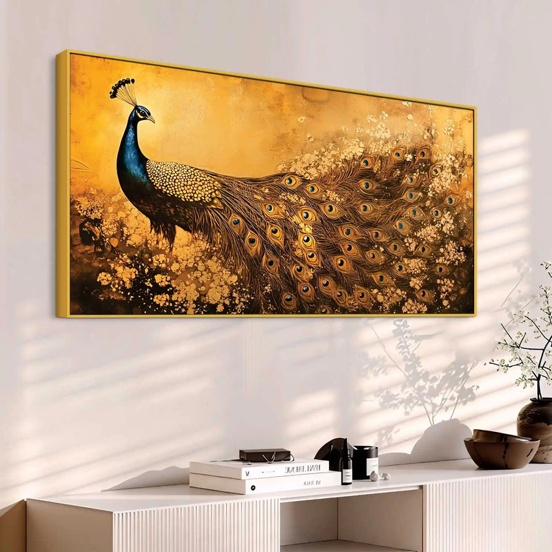 Modern Abstract Peacock Canvas Painting for Wall Decor