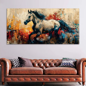 Modern Abstract Running Horse Canvas Wall Art Painting