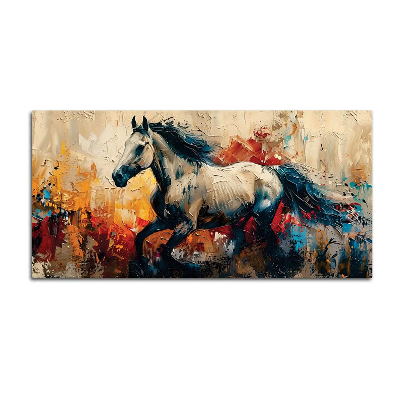 Modern Abstract Running Horse Canvas Wall Art Painting