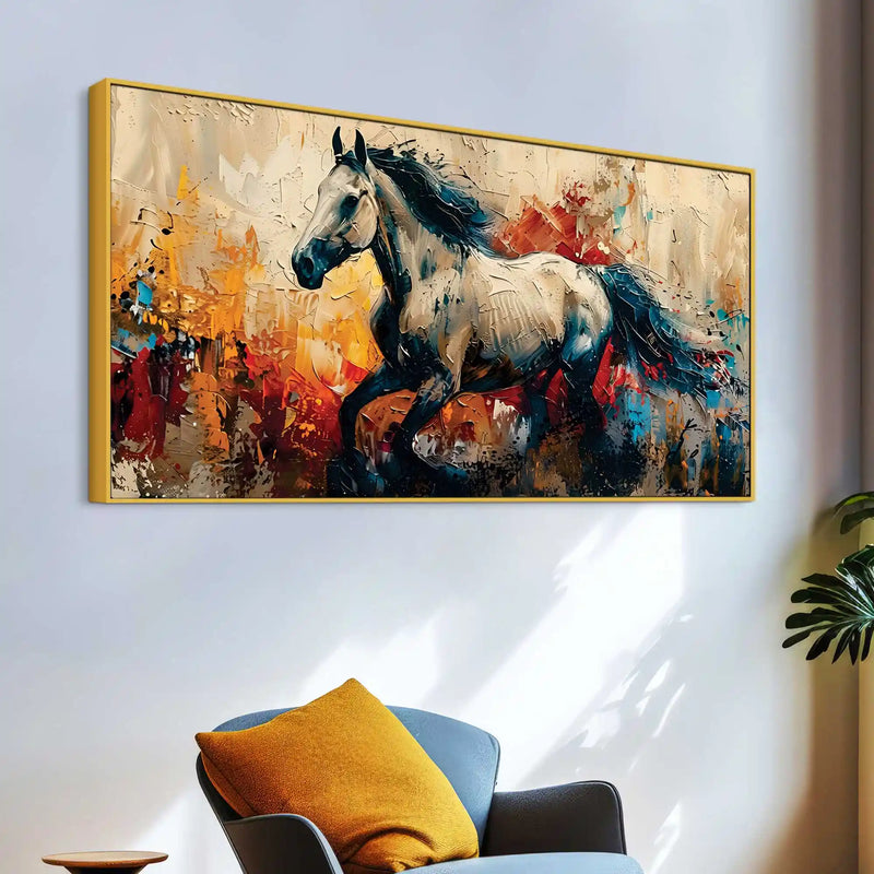 Modern Abstract Running Horse Canvas Wall Art Painting