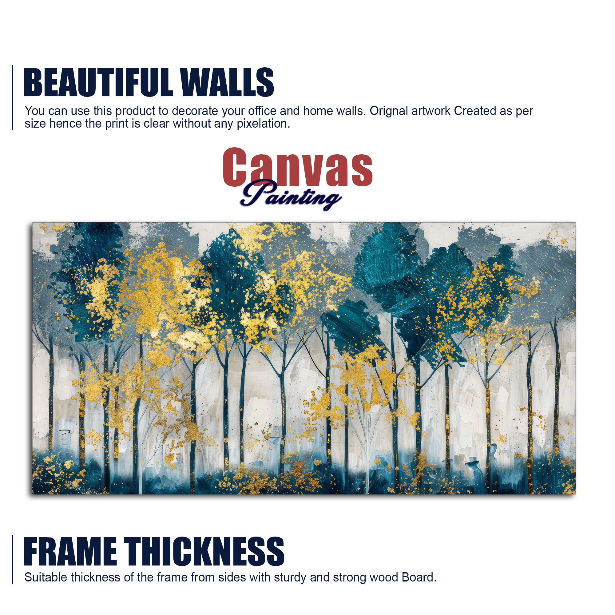 Modern Abstract Shaped Tree Art Canvas Wall Painting