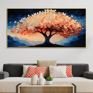 Modern Abstract Tree Canvas Painting for Bedroom