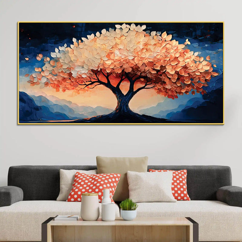 Modern Abstract Tree Canvas Painting for Bedroom