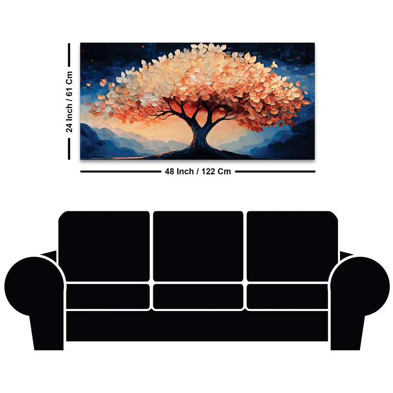 Modern Abstract Tree Canvas Painting for Bedroom