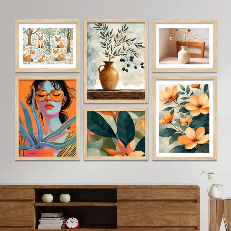 Modern Aesthetic Wall Art Frame Set of 6 for Living Room Bedroom Home Décor