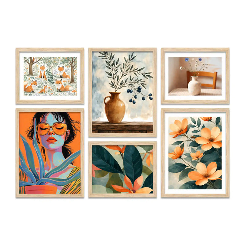 Modern Aesthetic Wall Art Frame Set of 6 for Living Room Bedroom Home Décor
